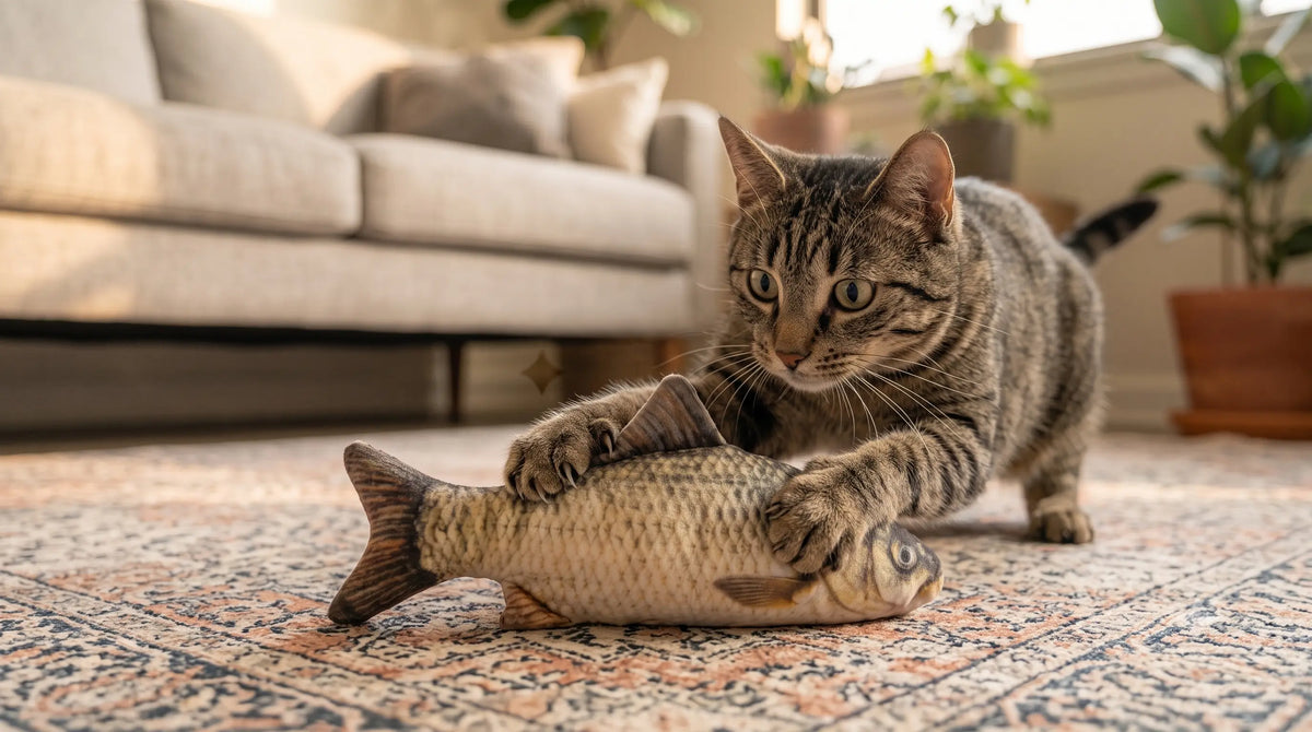 Chat jouant avec son jouet préféré Image