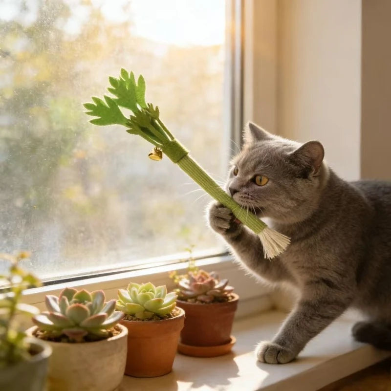 Jouet à mâcher pour chat à la cataire, bâtonnet céleri